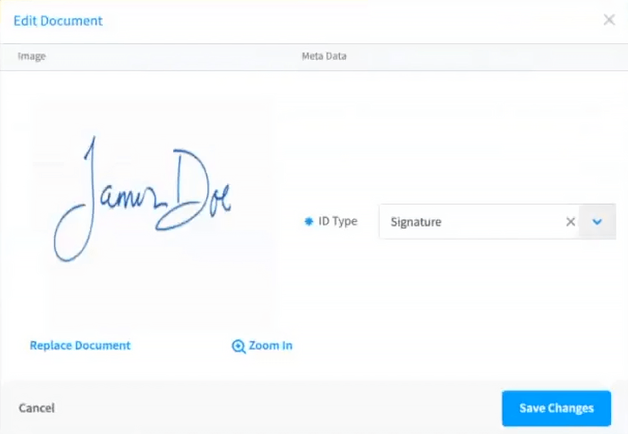 Add Document, Signature